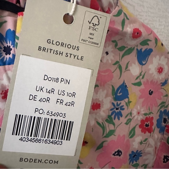 Boden Floral Midi Dress with Navy Accents - Picture 12 of 12